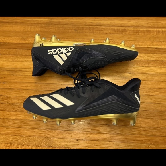 Size 13 adidas SM Freak Carbon Low RFS Football Cleats Navy/Gold NEW D97809 #39